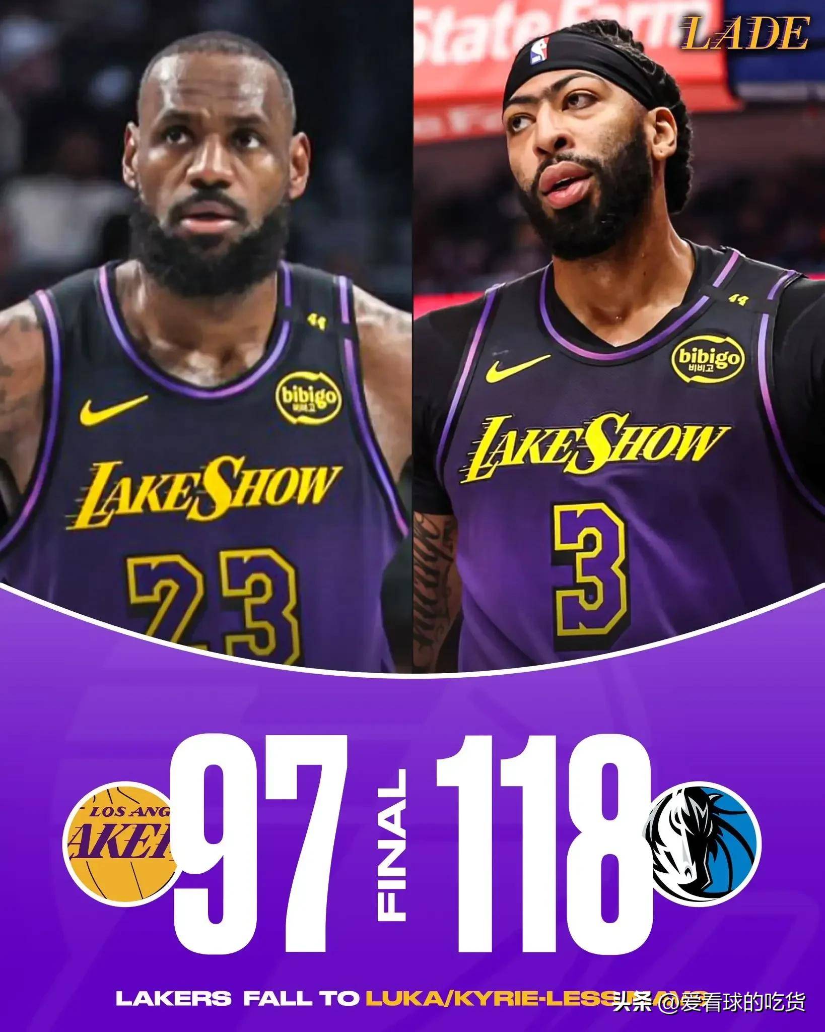 湖人大胜独行侠,詹皇独得分 湖人大胜独行侠,詹皇独得分